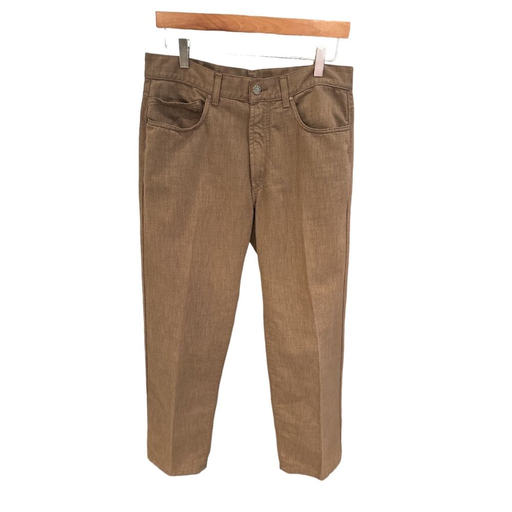 Zegnasport 34 Brown Cotton Blend Mens Pants Made In Italy
